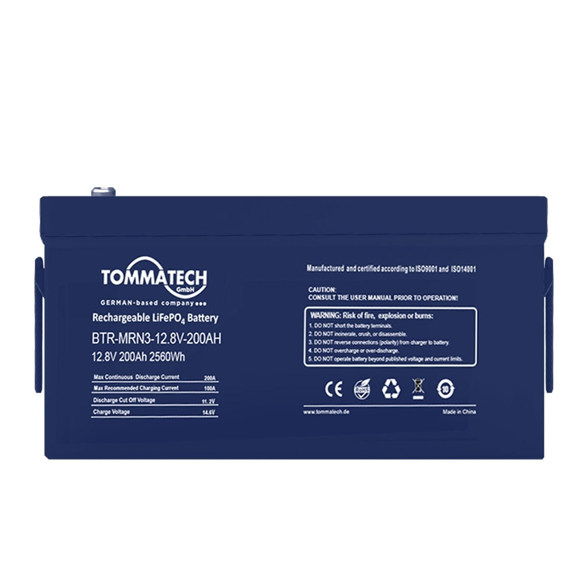 TommaTech 12.8V-200Ah Marine Batarya